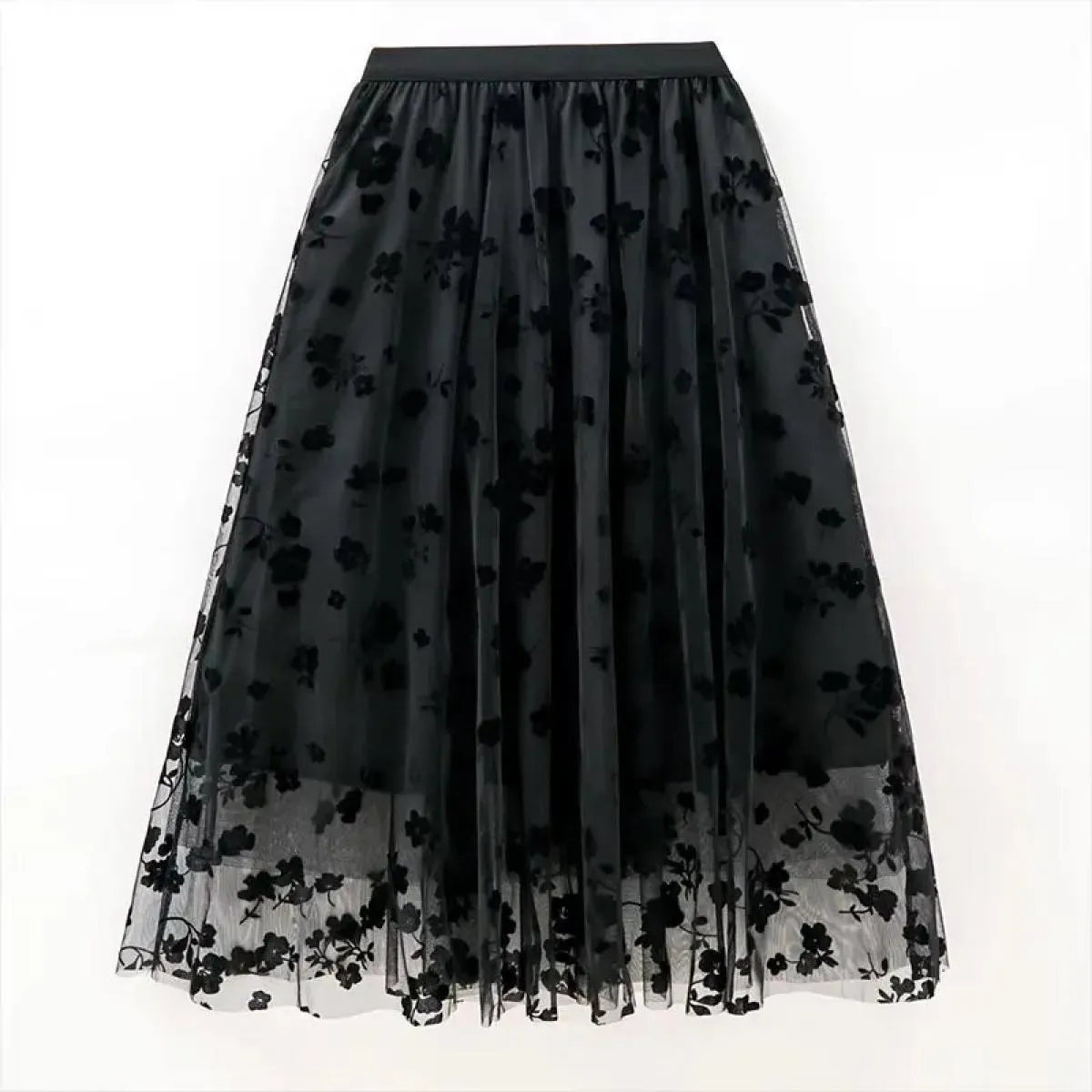 Gonna lunga Moda Kawaii  Midi Maxi Gonna Tutu Autunno Vintage Elastico a vita alta Gonna streetwear Gonne in tulle