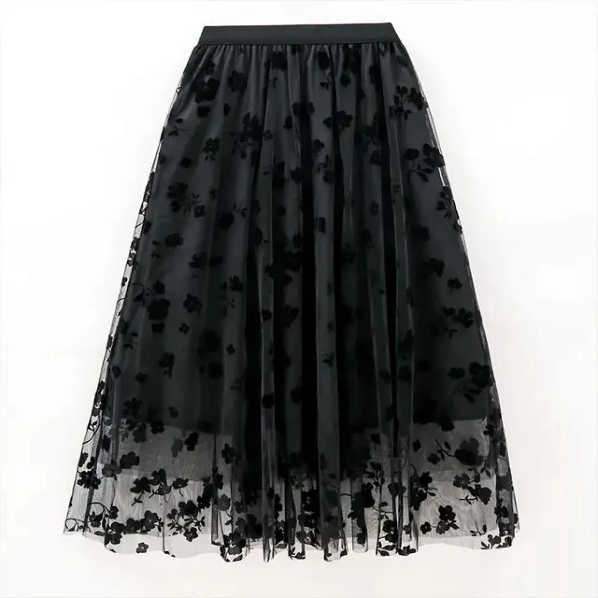 Gonna lunga Moda Kawaii  Midi Maxi Gonna Tutu Autunno Vintage Elastico a vita alta Gonna streetwear Gonne in tulle