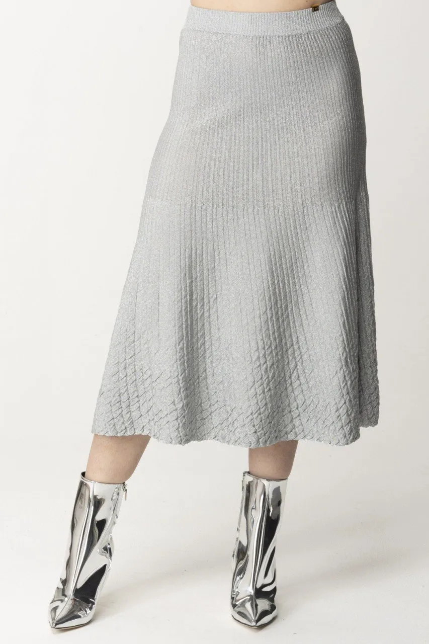 Gonna midi in viscosa metallizzata Perla