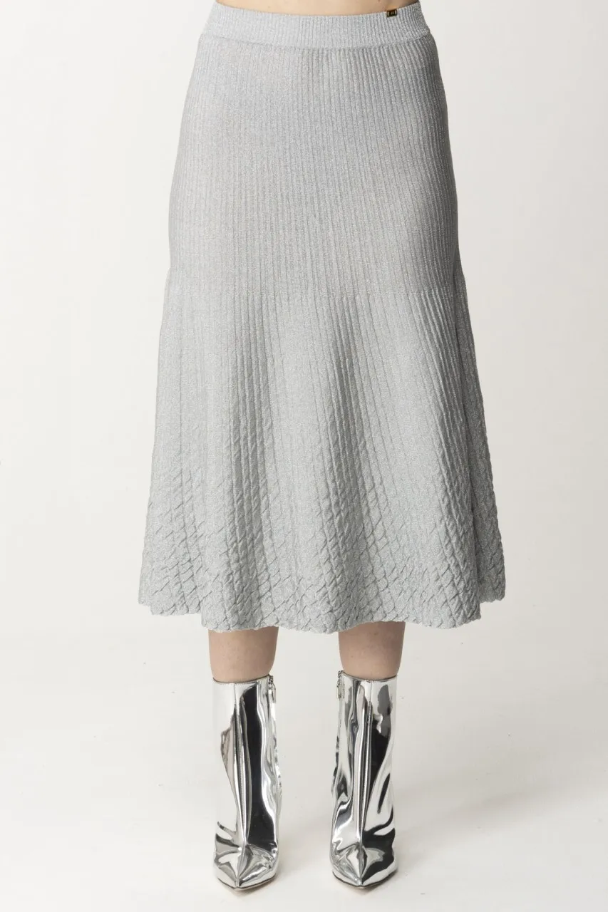 Gonna midi in viscosa metallizzata Perla