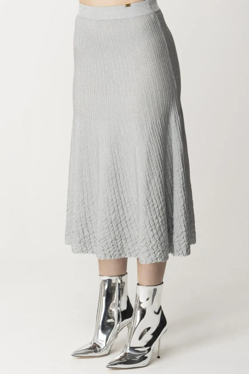 Gonna midi in viscosa metallizzata Perla