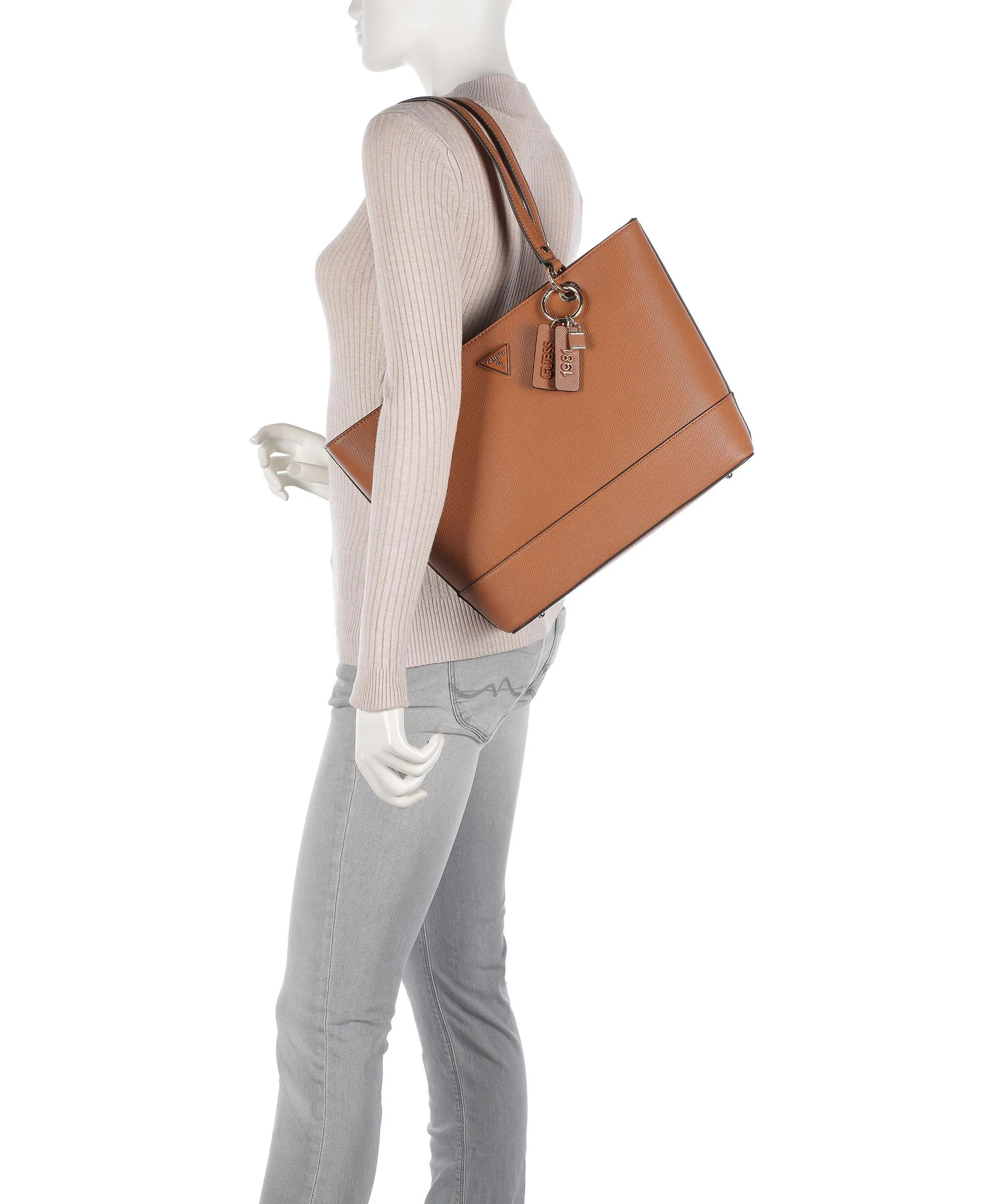  Guess Alexie Eco Borsa shopper pelle sintetica cognac  