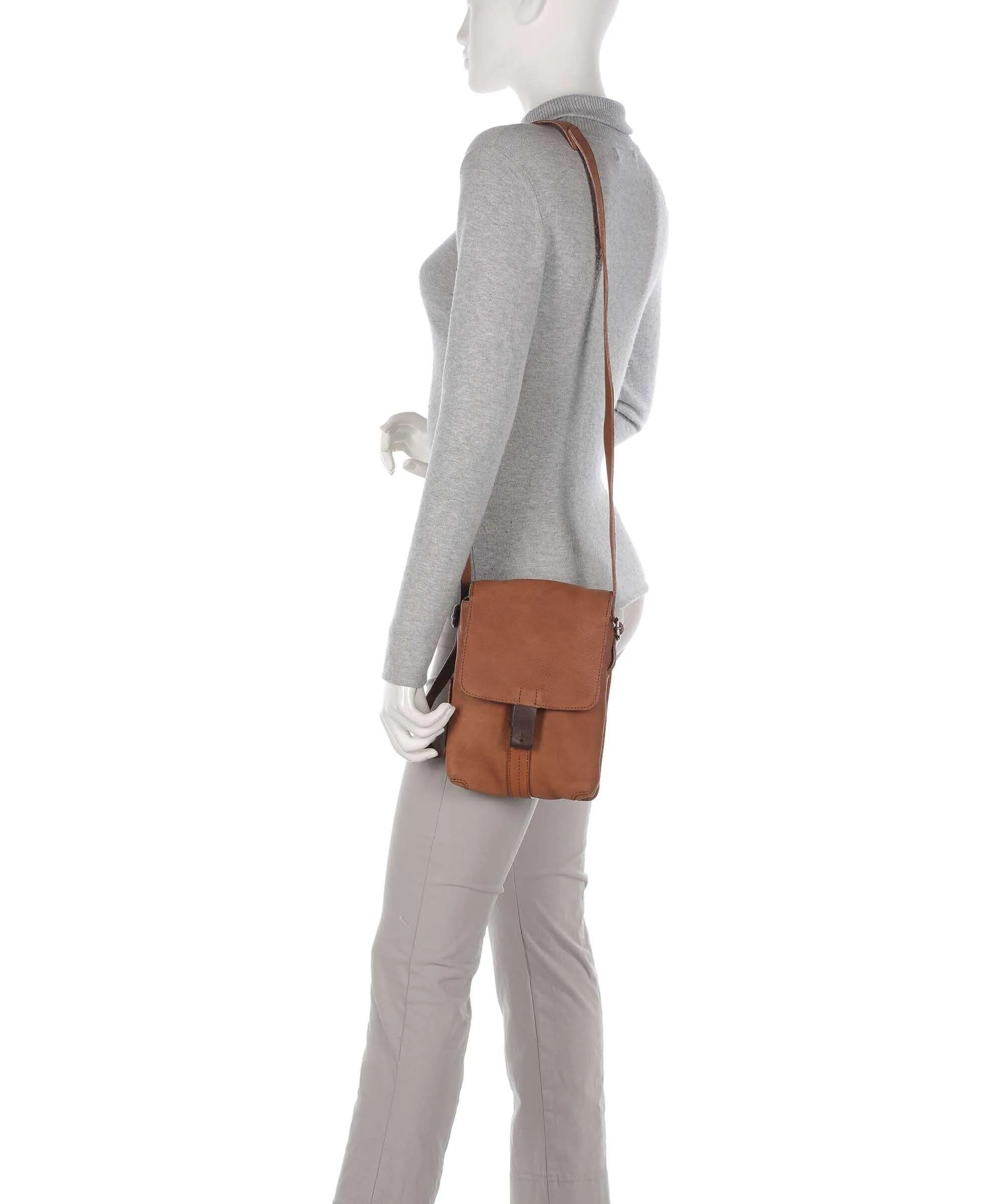  Harold's Lift Borsa a tracolla morbida pelle bovina cognac  