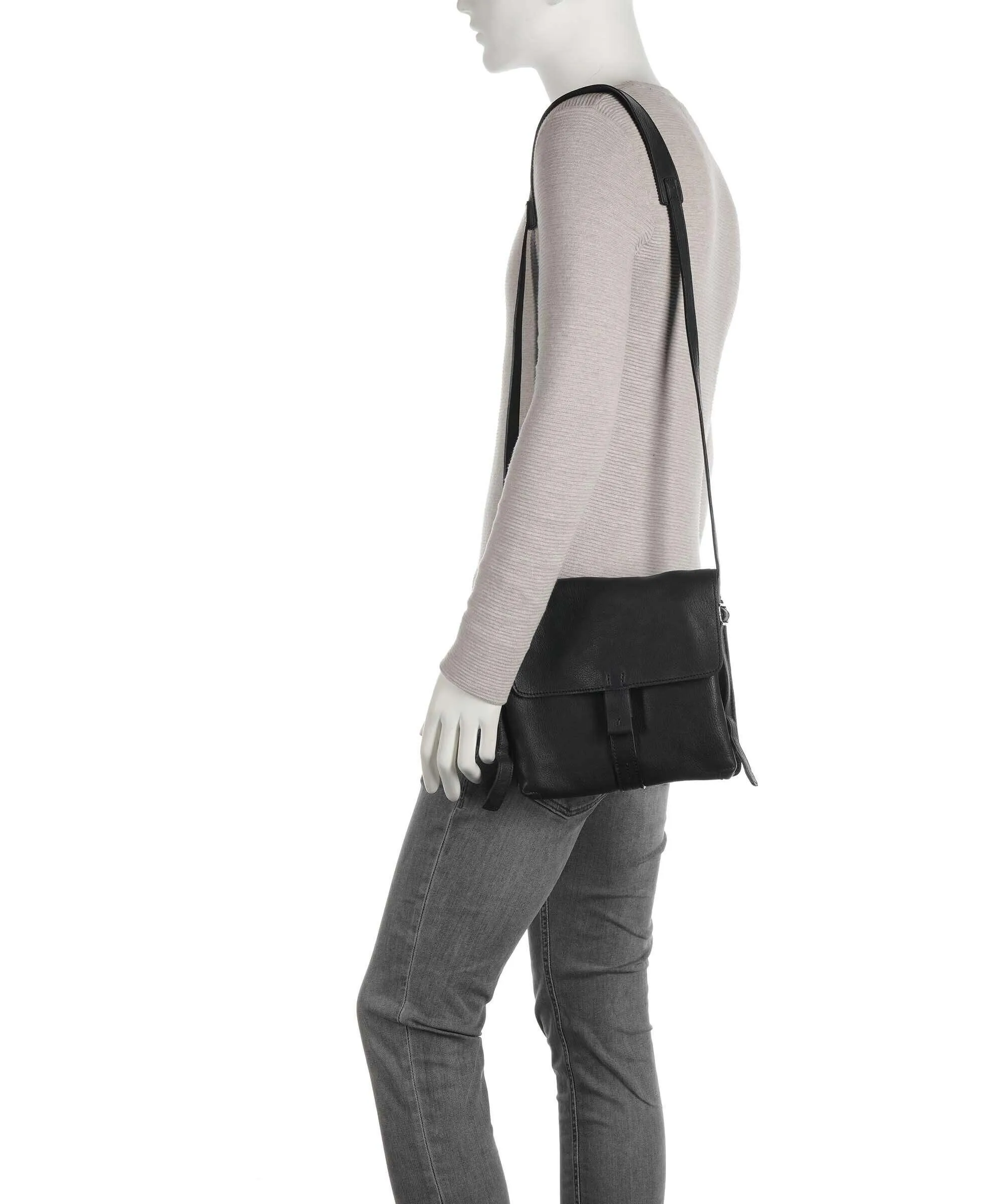  Harold's Lift Borsa a tracolla morbida pelle bovina nero  