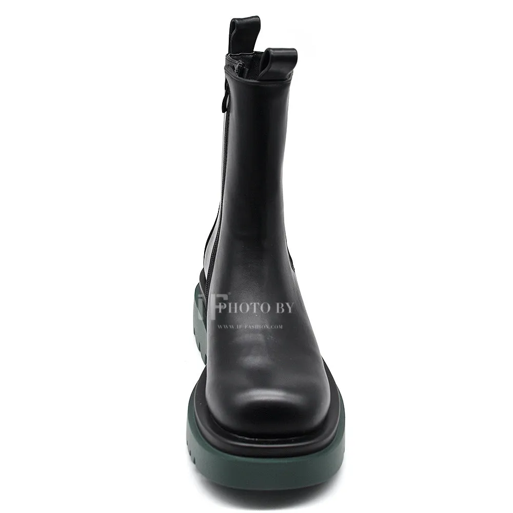 IF FASHION Stivali Stivaletti Anfibi Suola Colorata Combat LY86-2