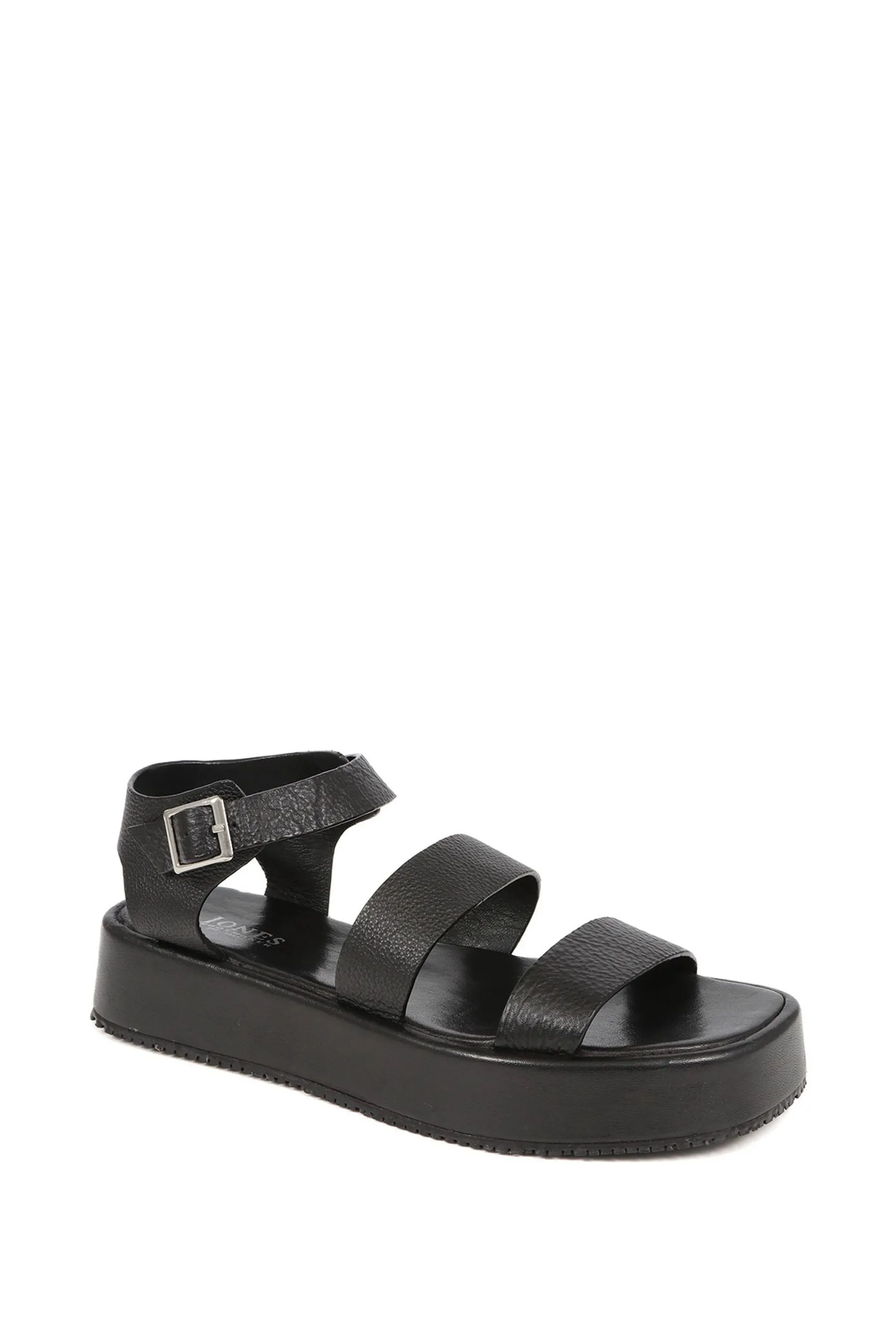 Jones Bootmaker - Hailey - Nero in pelle con plateau - Sandali