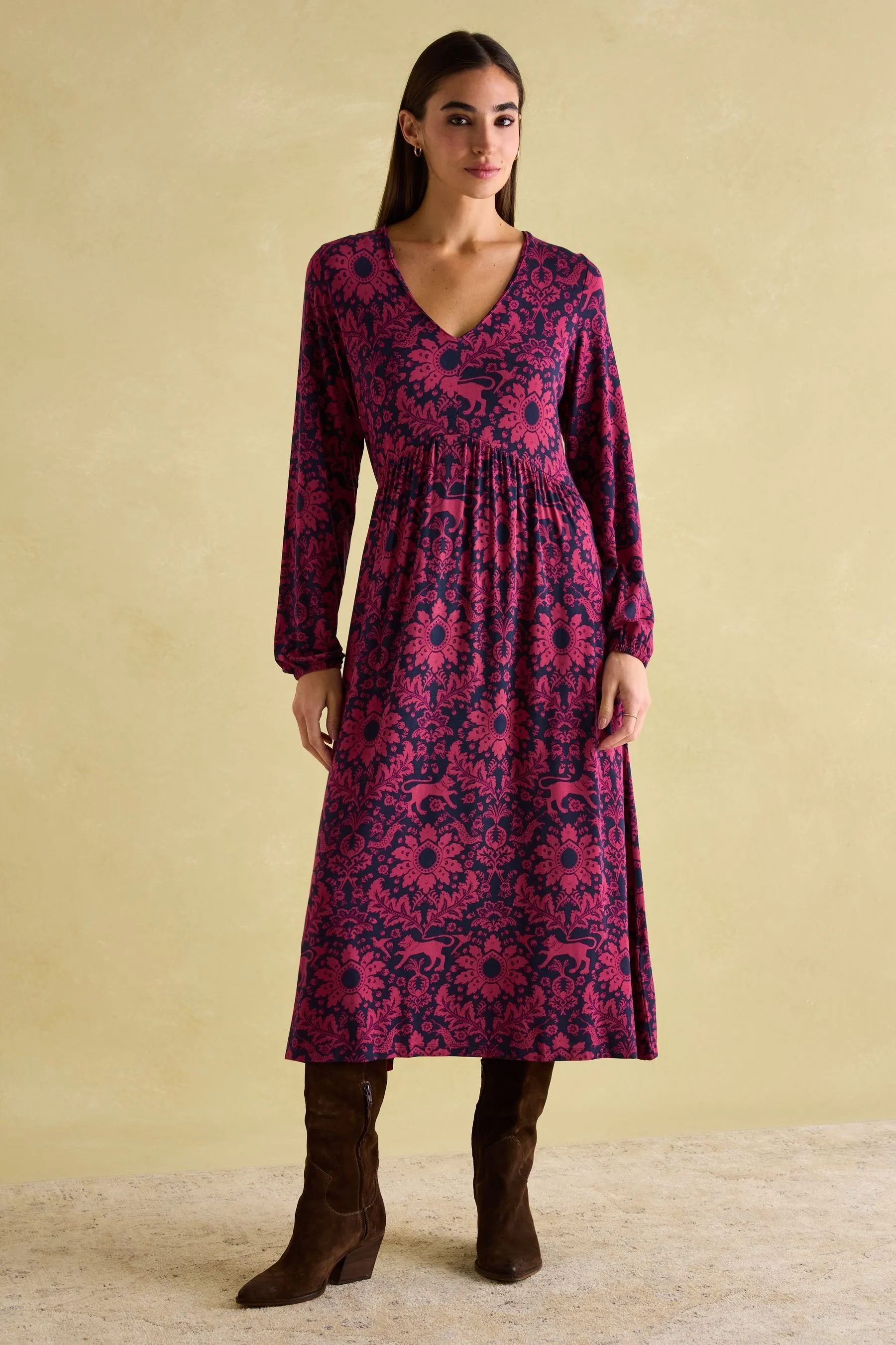 Joules Nia Long Sleeve Midaxi Vestito    