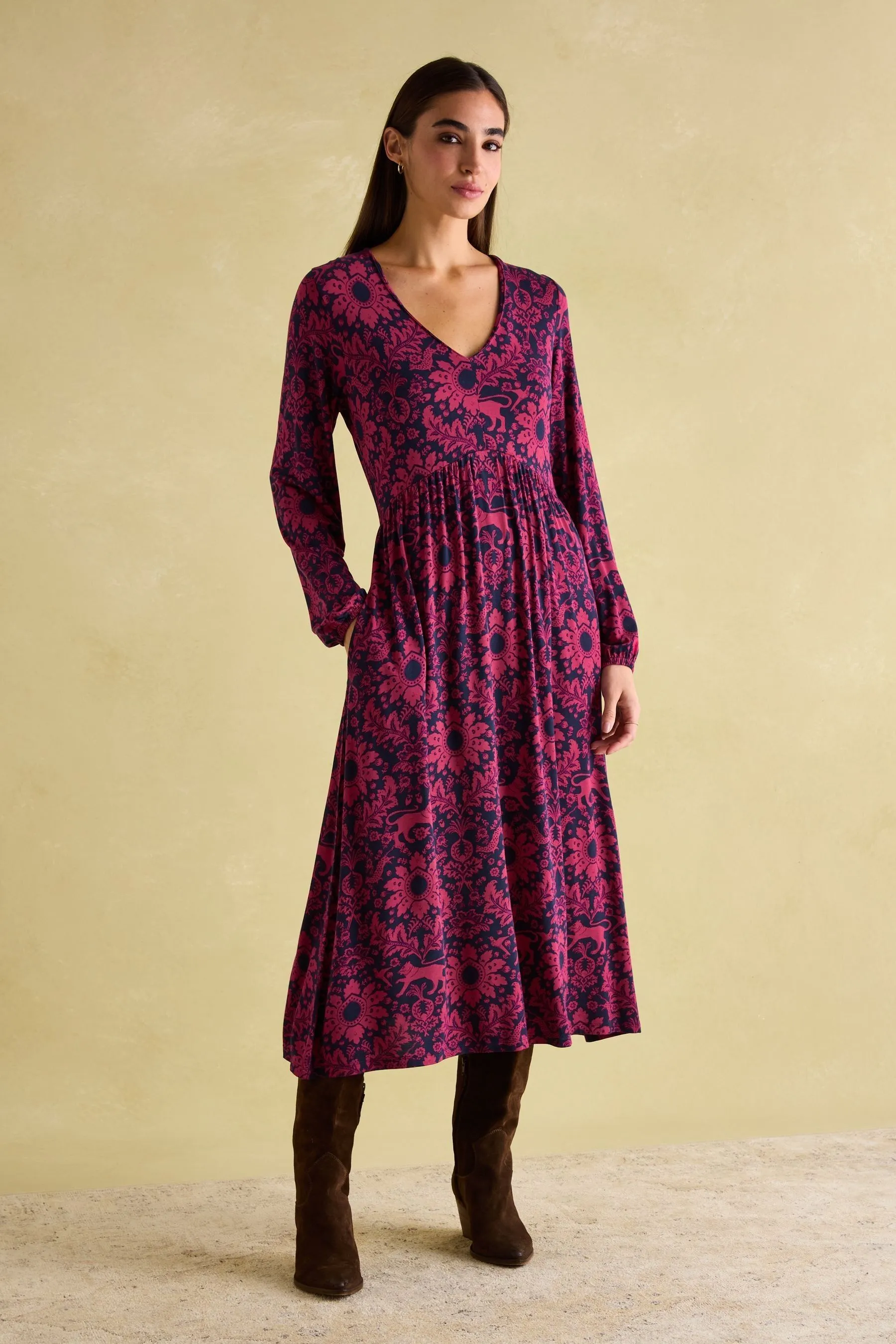 Joules Nia Long Sleeve Midaxi Vestito    