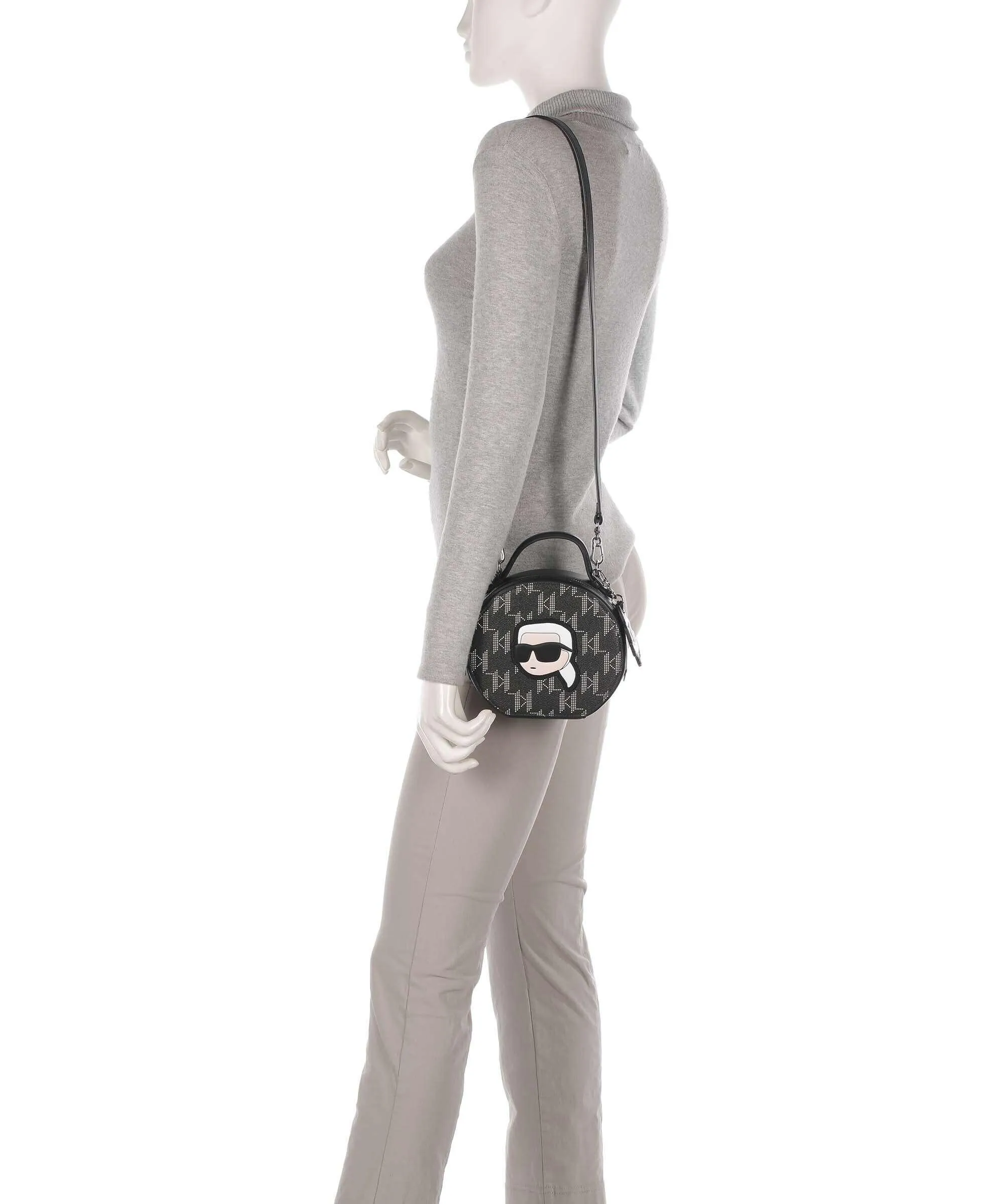  Karl Lagerfeld K/Ikonik 2.0 Borsa a tracolla pelle sintetica nero  