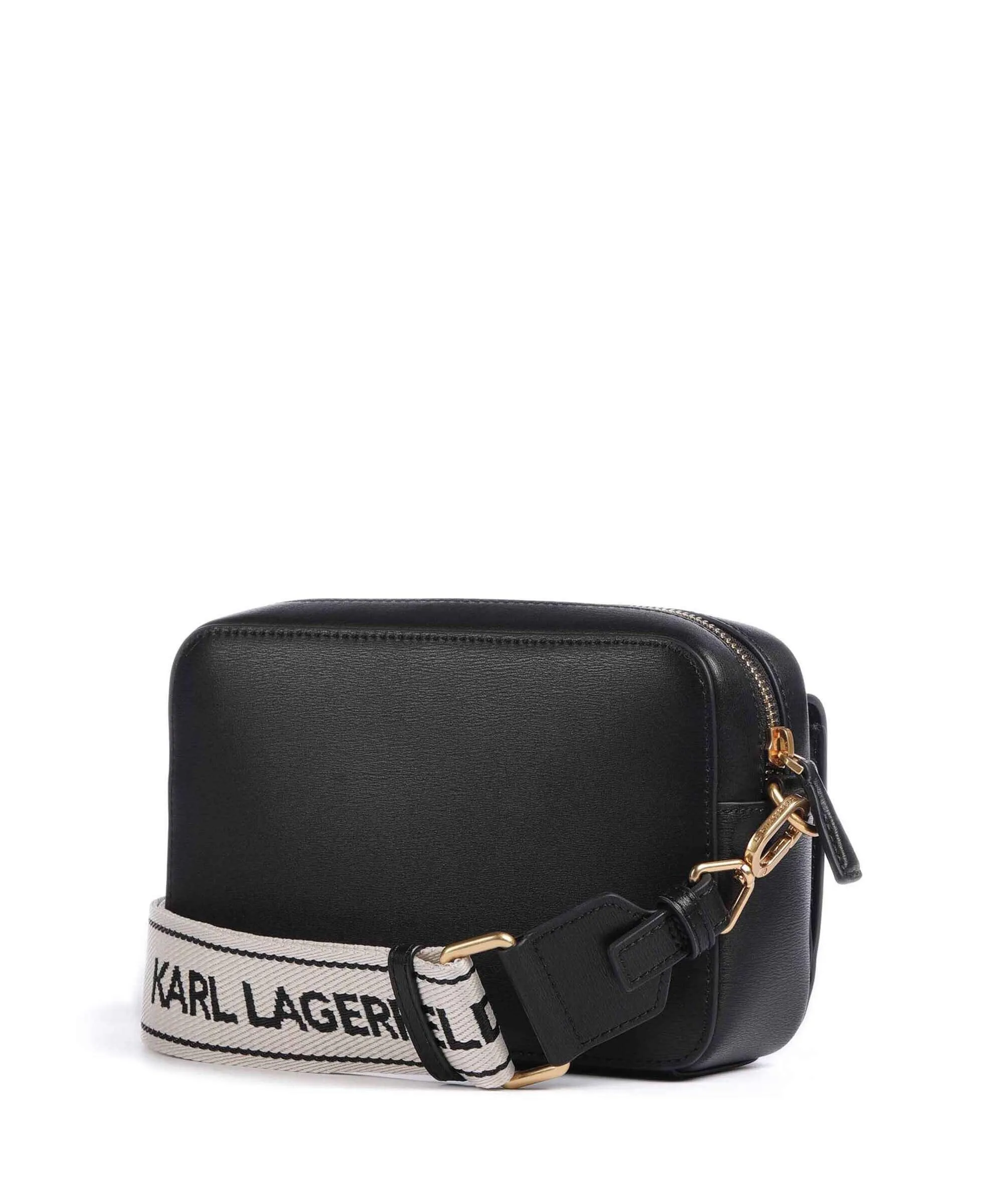  Karl Lagerfeld K/Lock Borsa a tracolla pelle di vacchetta finemente grana nero  
