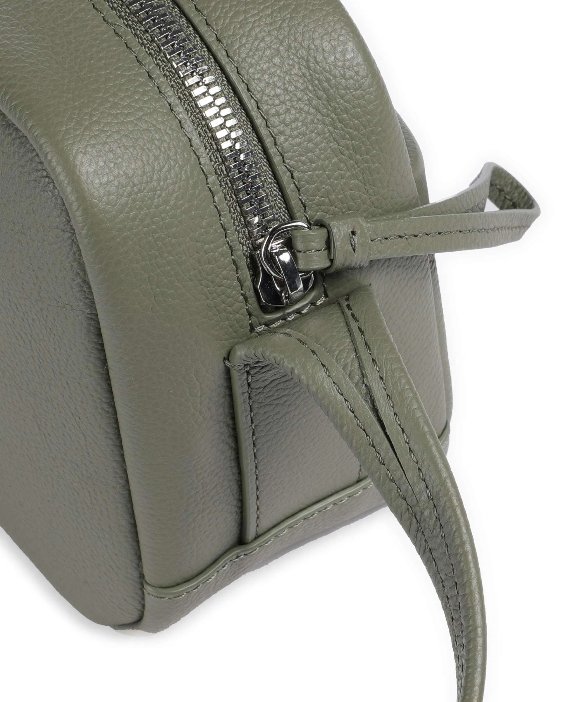 Lacoste City Court Borsa a tracolla pelle di vacchetta grana cachi  