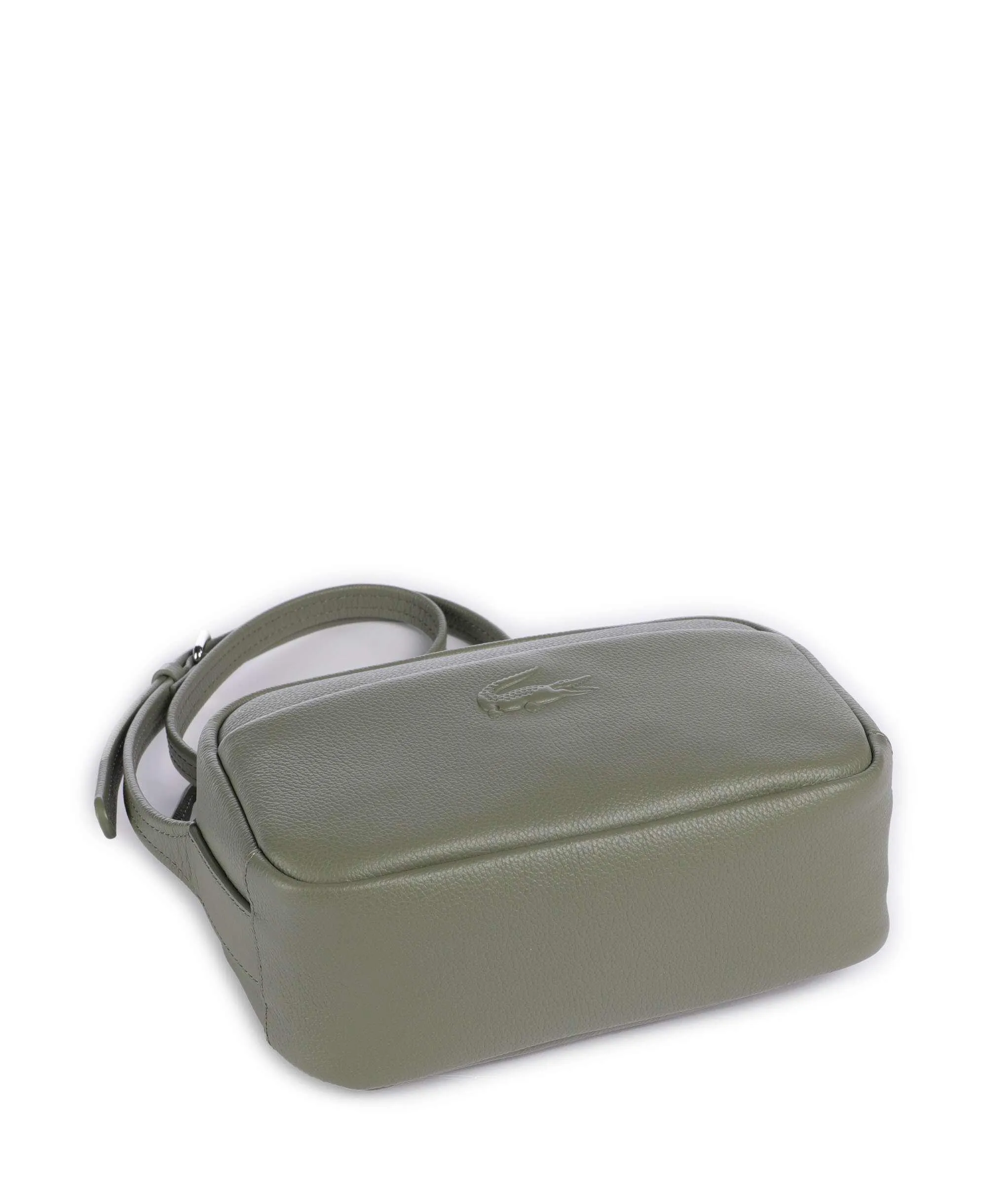  Lacoste City Court Borsa a tracolla pelle di vacchetta grana cachi  