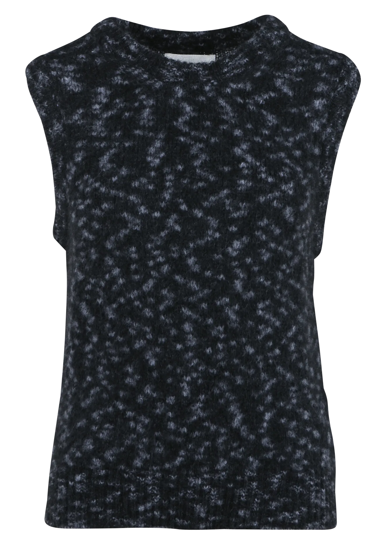  LEON & HARPER   MALEO - Maglione senza maniche scollo tondo jacquard in misto lana | Grigio