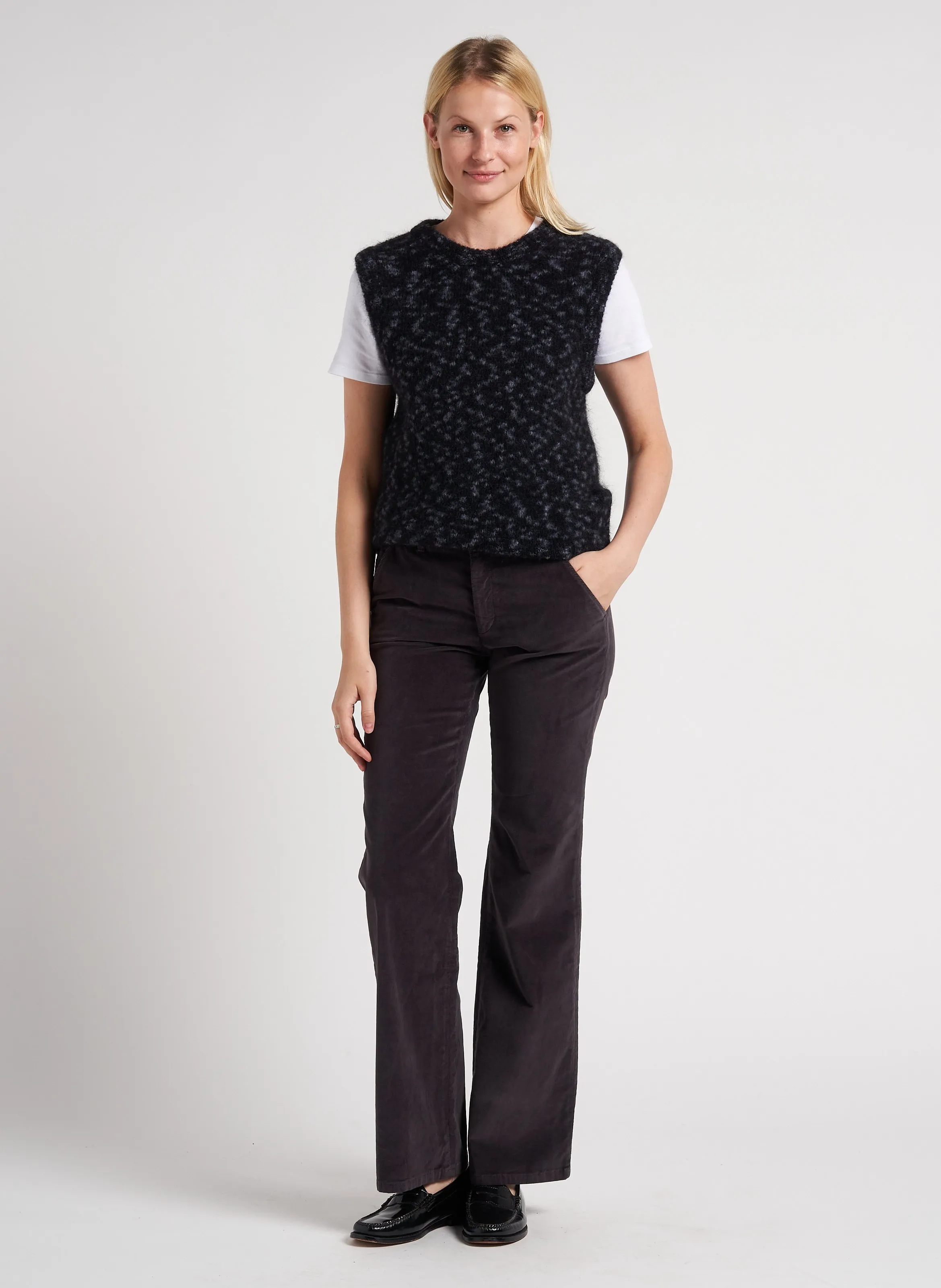  LEON & HARPER   MALEO - Maglione senza maniche scollo tondo jacquard in misto lana | Grigio