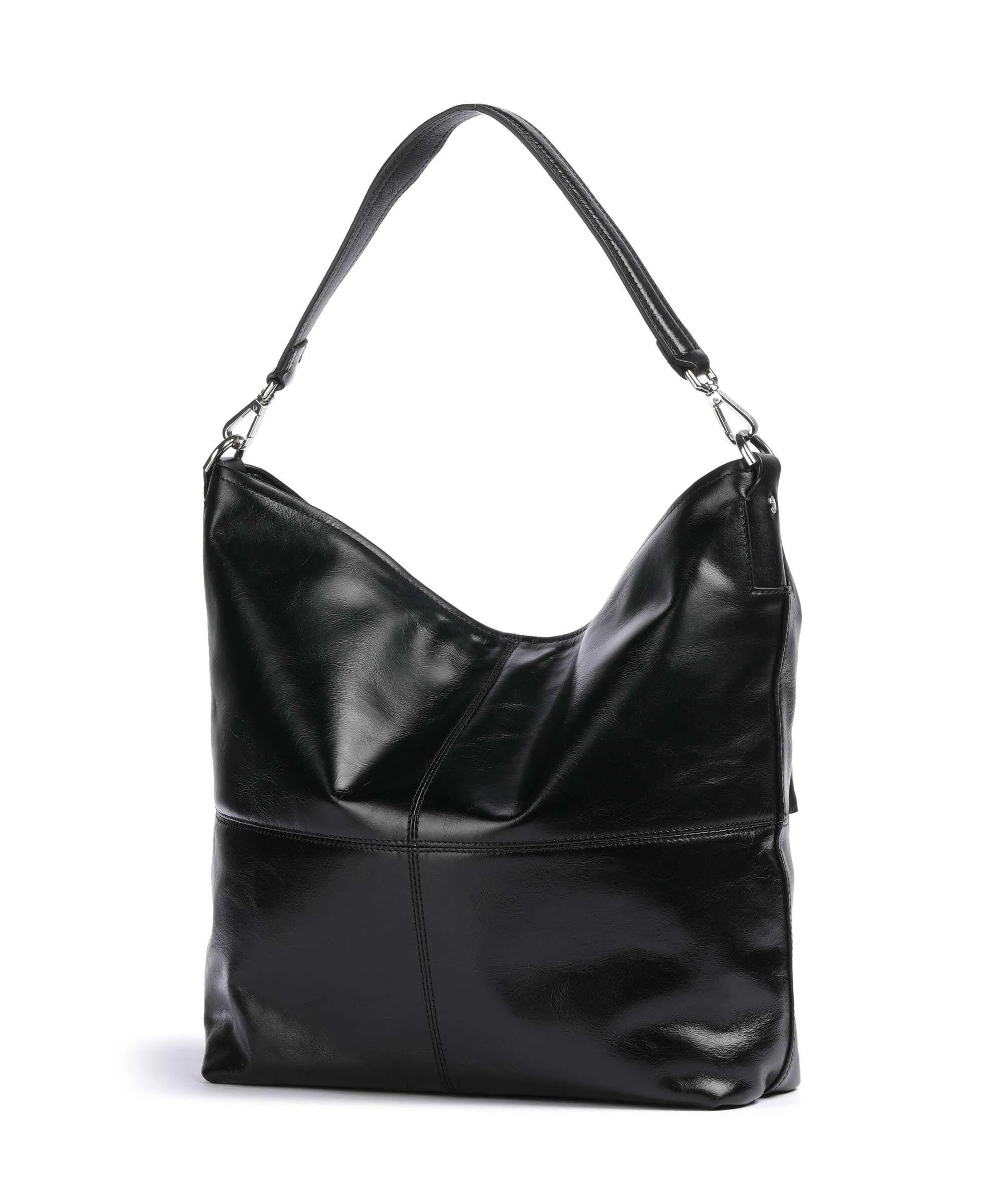  Liebeskind LK 204 Lack Distressed M Borsa hobo pelle bovina nero  