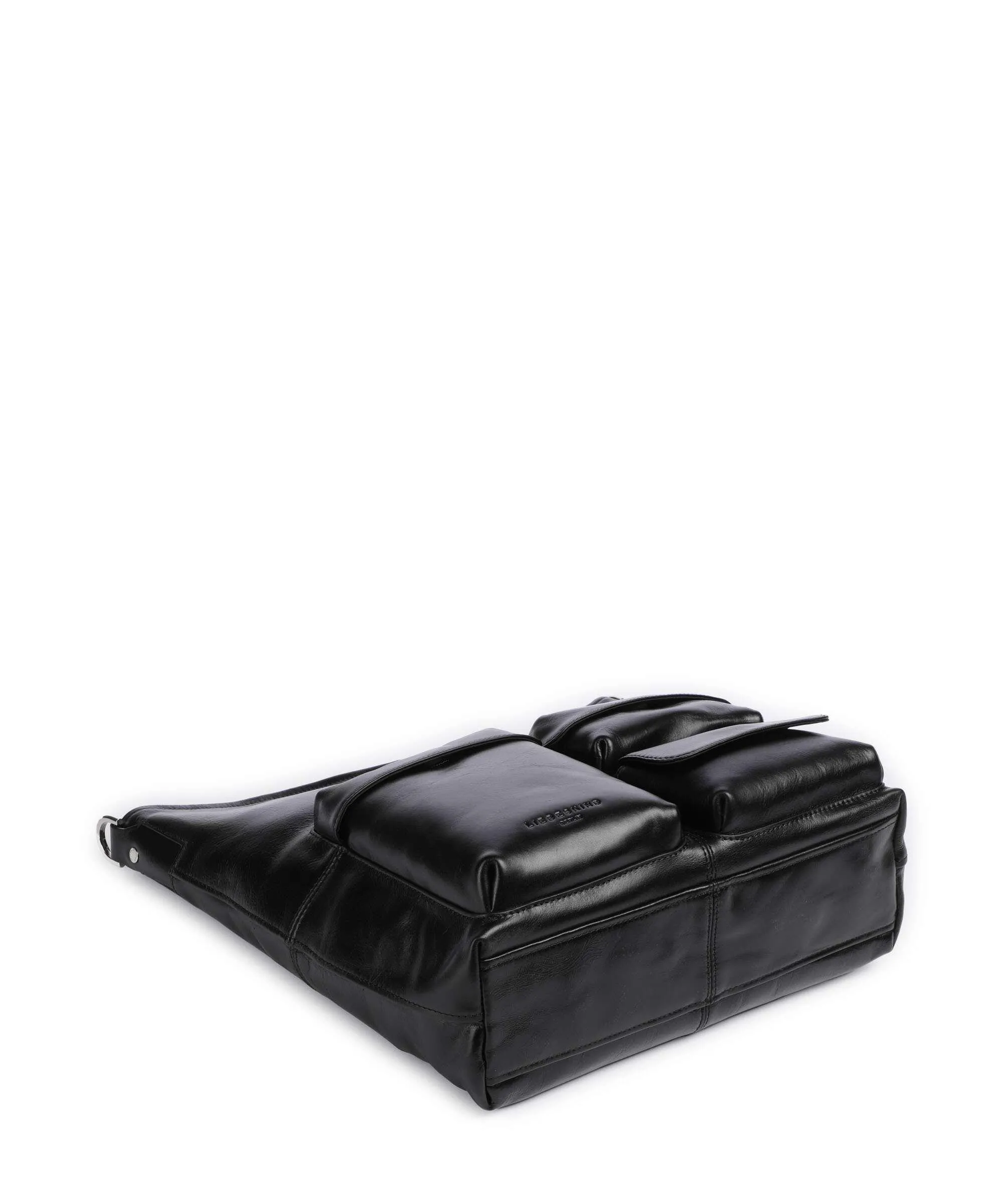  Liebeskind LK 204 Lack Distressed M Borsa hobo pelle bovina nero  