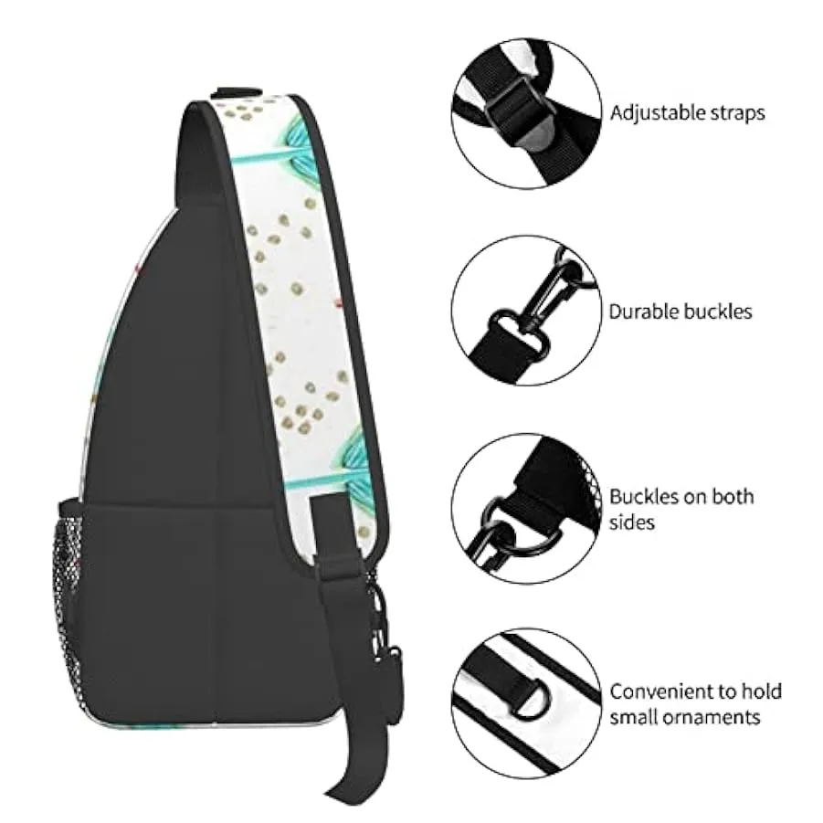 Lsjuee Borsa a tracolla diagonale casual unisex in fiore di mandorla, borsa a tracolla multiuso a tracolla da viaggio, zaino da 