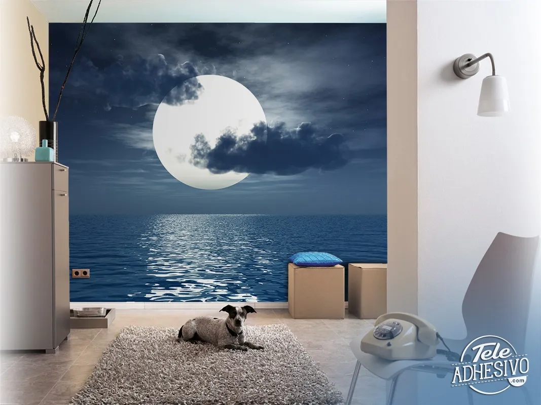 Luna sopra il mare - FOTOMURALI