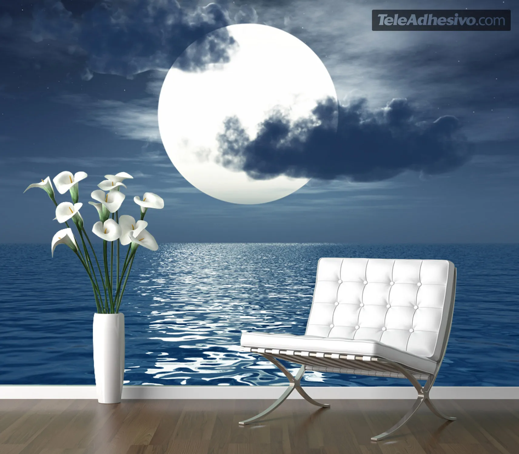 Luna sopra il mare - FOTOMURALI
