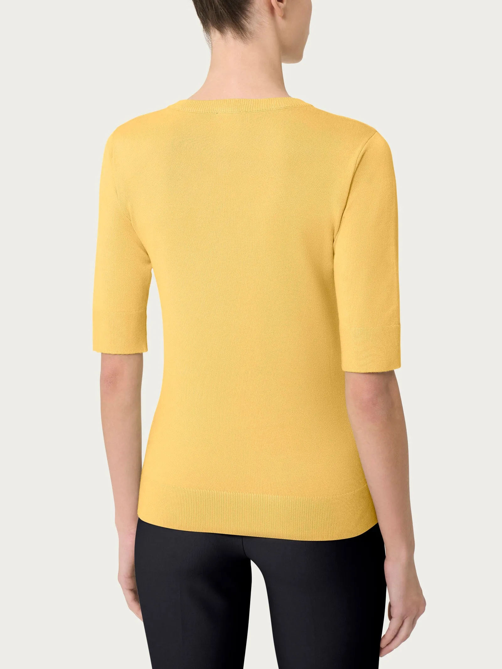 Maglia girocollo con manica corta Four Seasons - Misted Yellow
