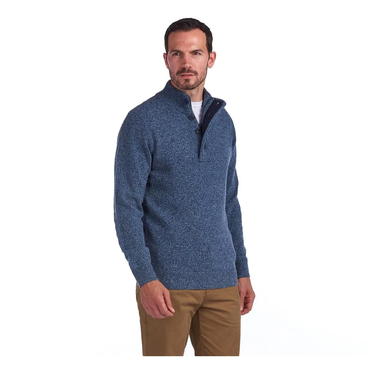 Maglione Barbour Essential Patch Half Zip Blu Inchiostro