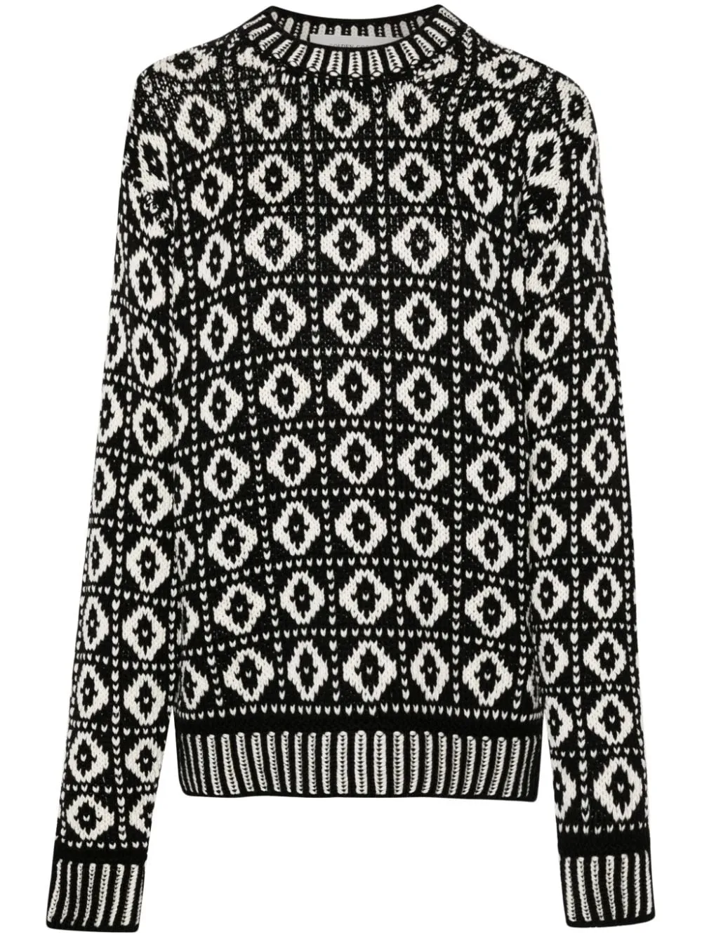 Maglione con intarsio in nero e bianco - donna