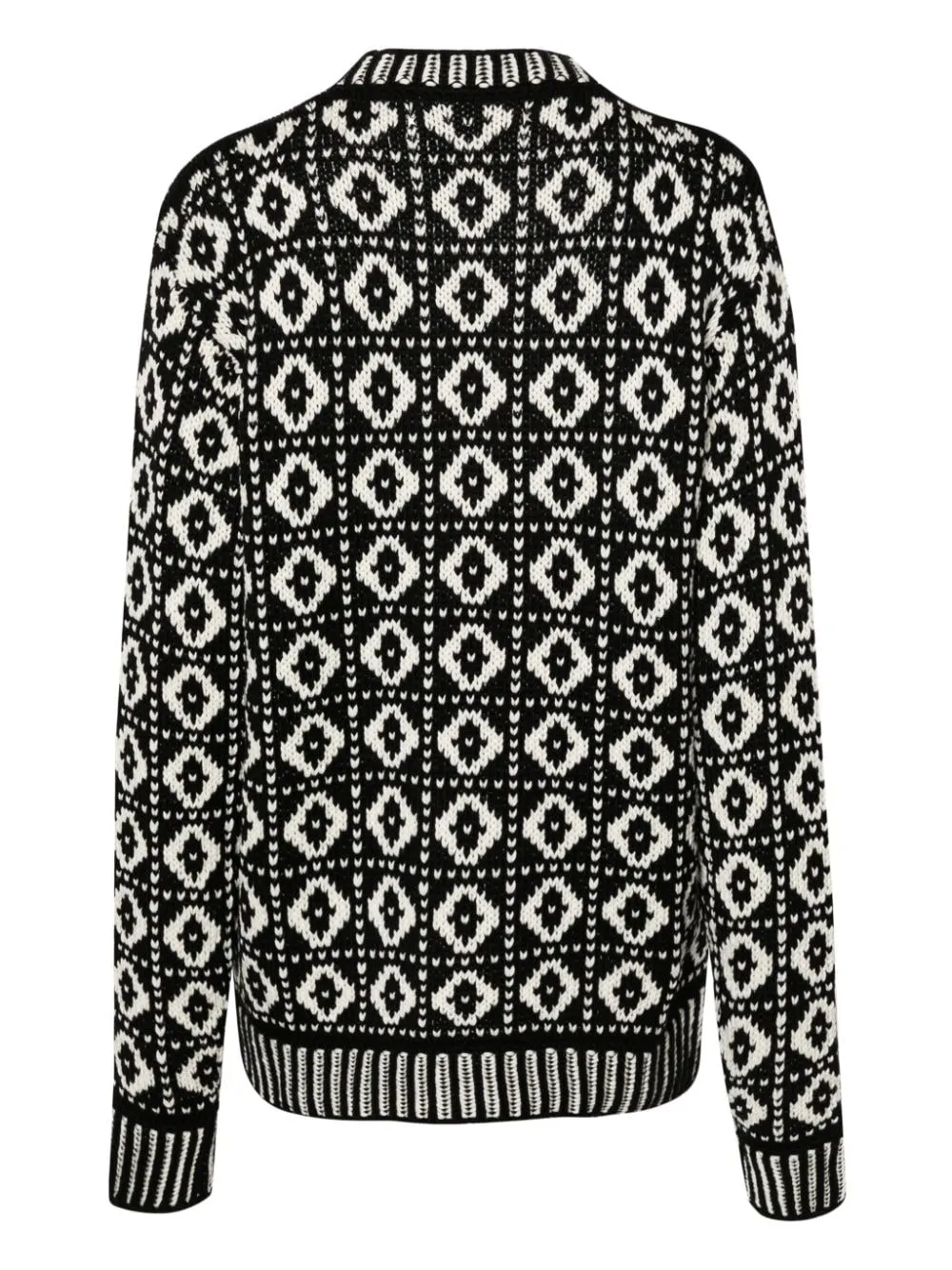 Maglione con intarsio in nero e bianco - donna