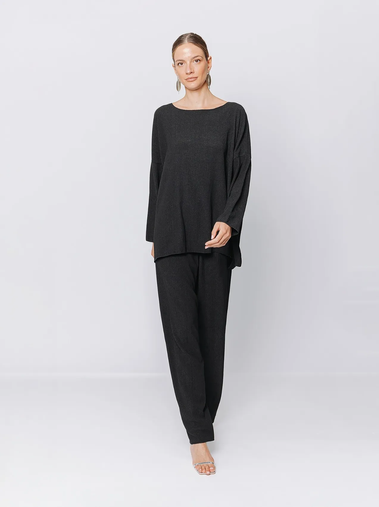 Maxi t-shirt in tessuto goffrato