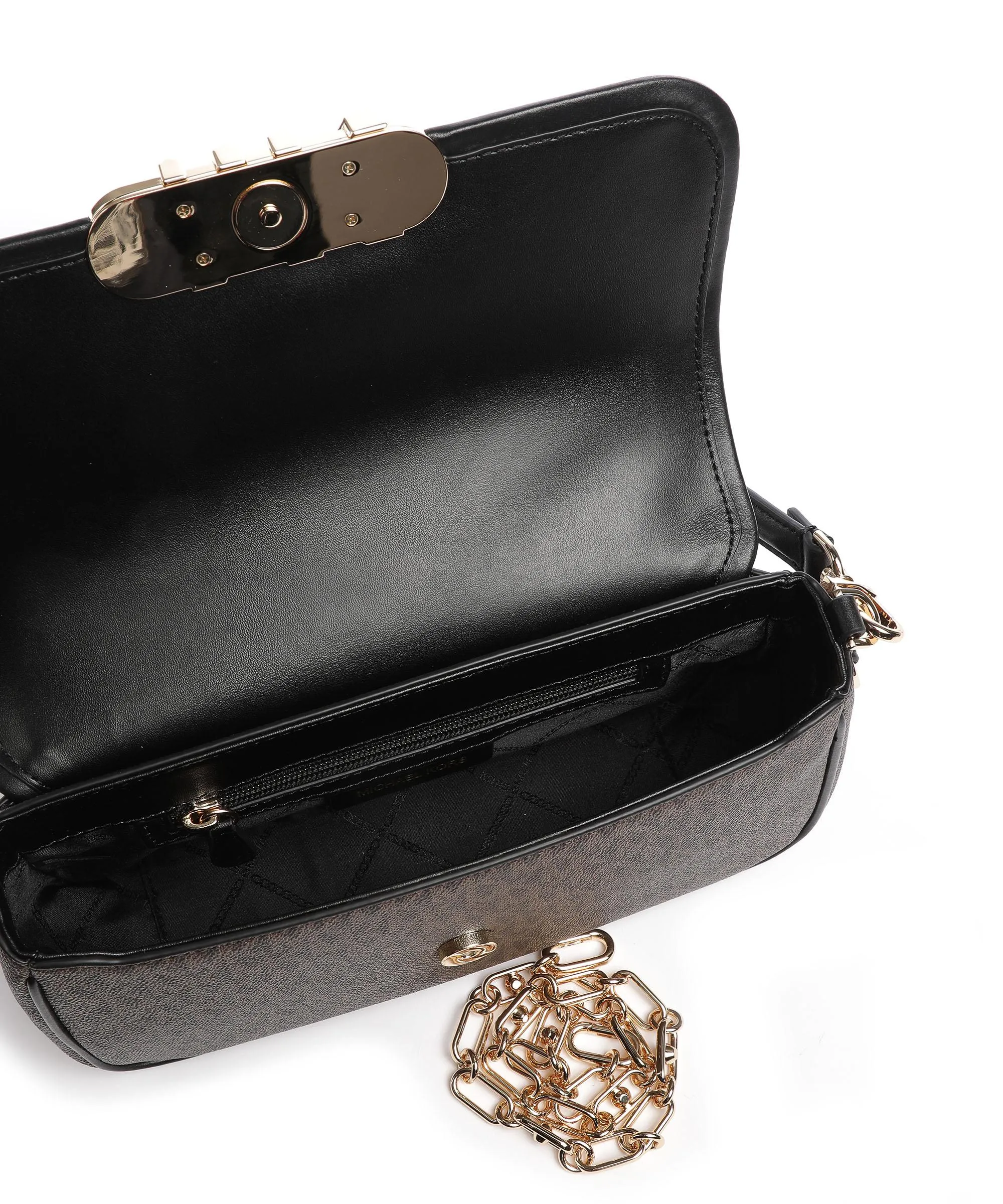  Michael Kors Parker Borsa a spalla tela marrone scuro  