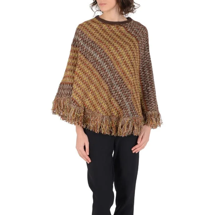 Missoni poncho senape frange   