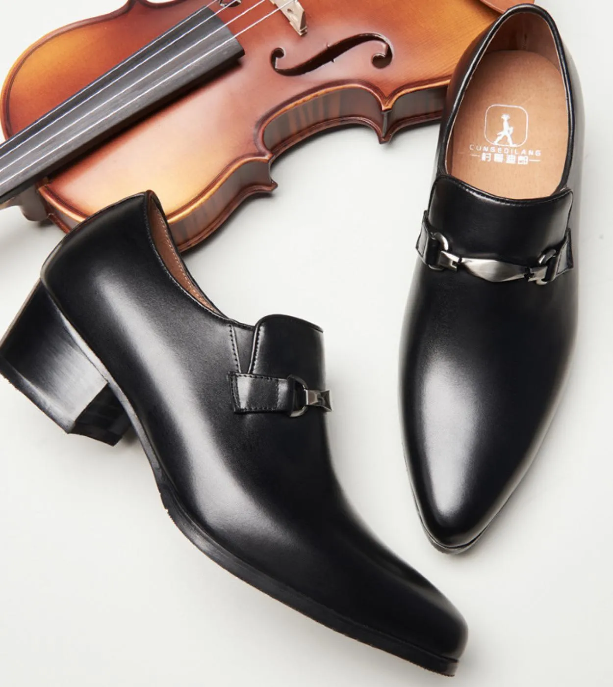 Mocassini da uomo in vera pelle di lusso con tacchi alti 2023 Scarpe da lavoro formali da lavoro di qualità di marca di nuovo st