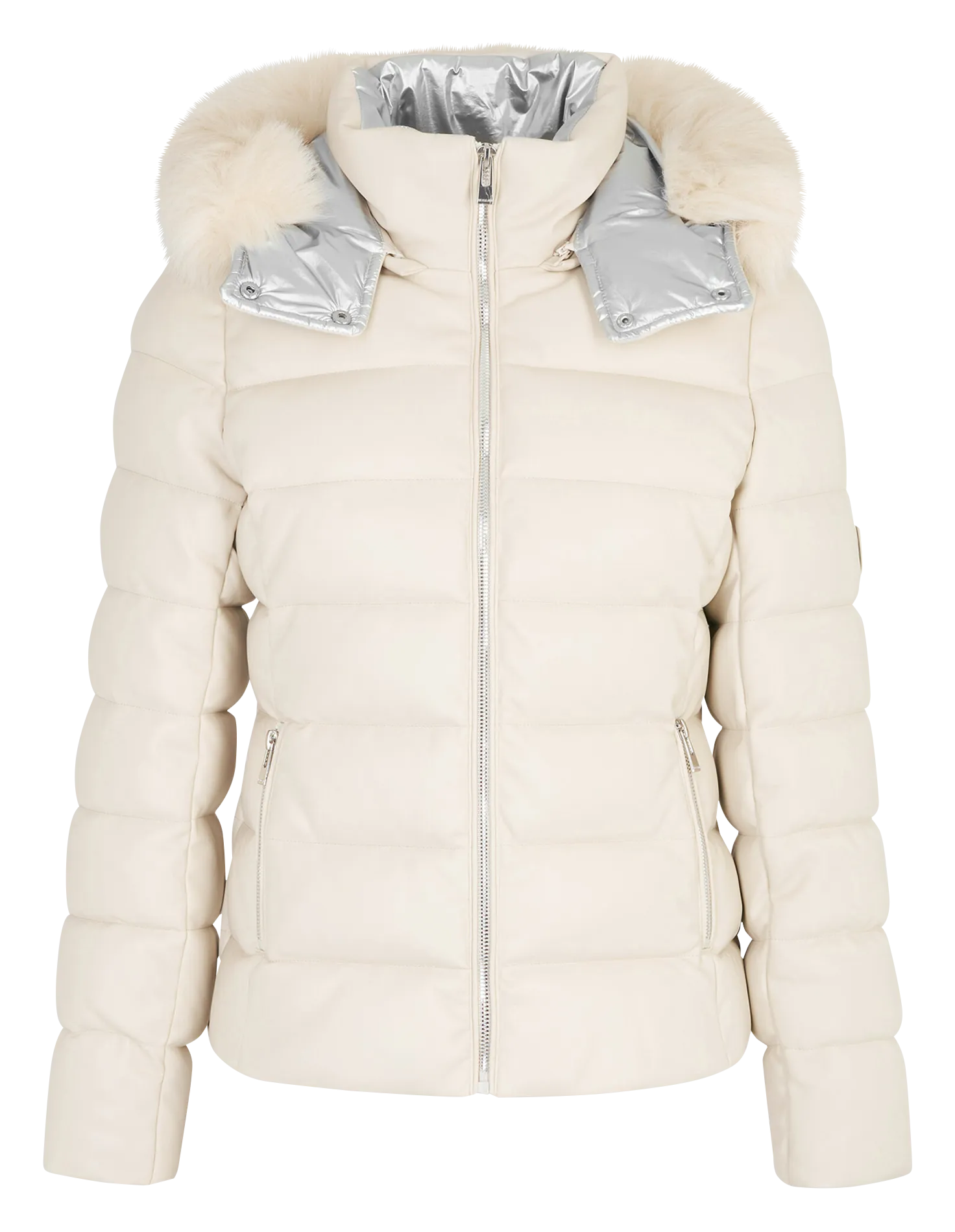  MORGAN   GAMINA - Piumino effetto pelle con cappuccio | Beige