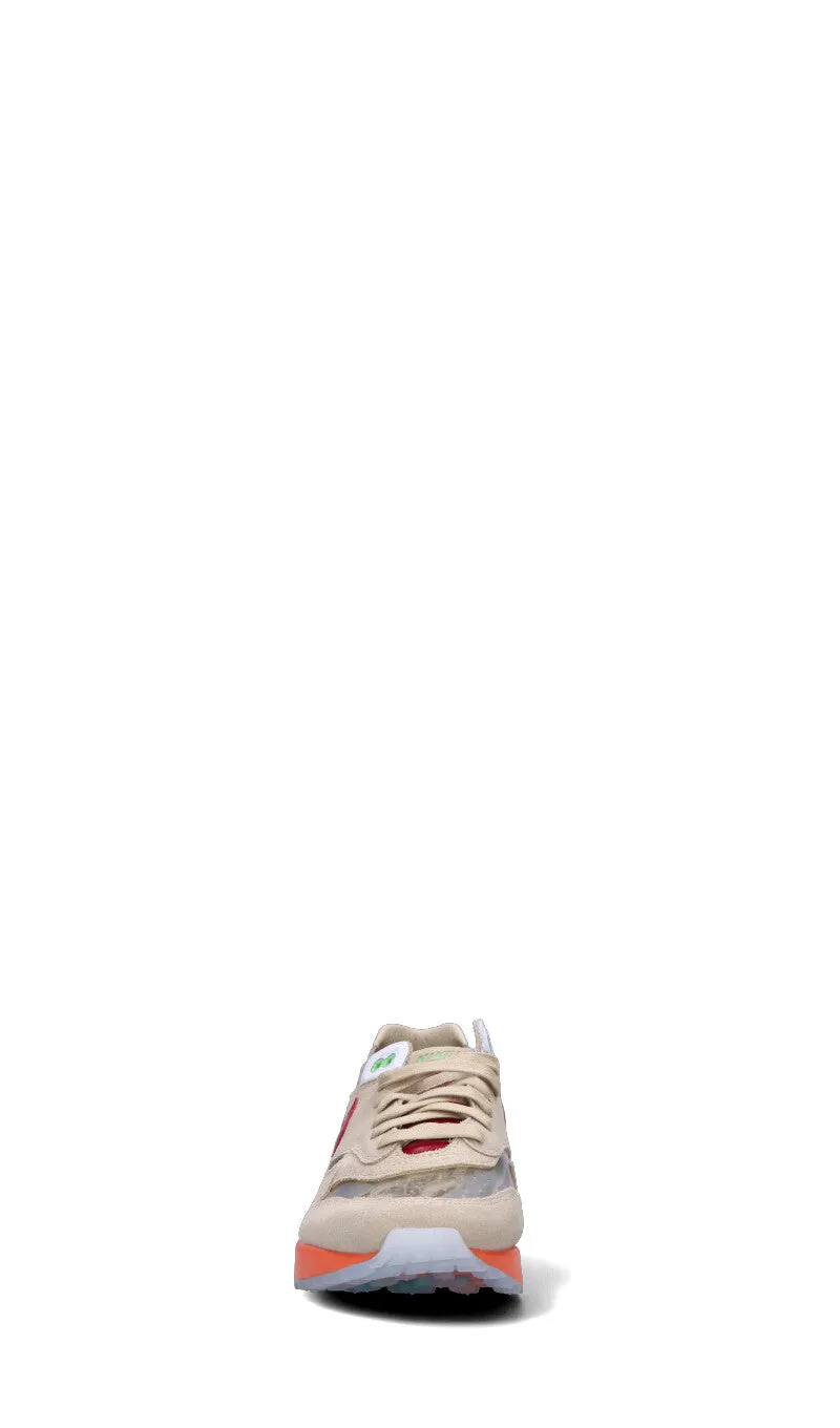 NIKE AIR MAX 1 Sneaker donna beige/rossa in pelle