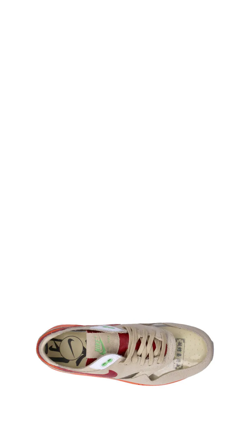 NIKE AIR MAX 1 Sneaker donna beige/rossa in pelle