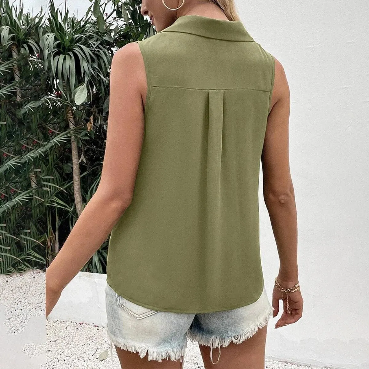Nuova camicia da donna con gilet in Chiffon 2024 camicetta estiva top per abbigliamento da donna pullover con serbatoio magliett