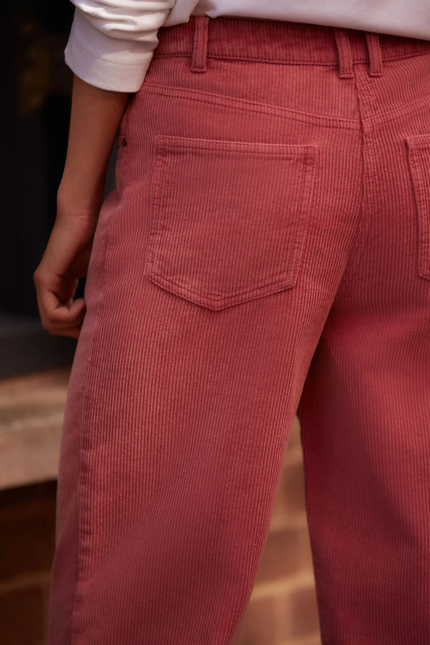 Pantaloni a gamba larga in corda lavata 100% cotone    