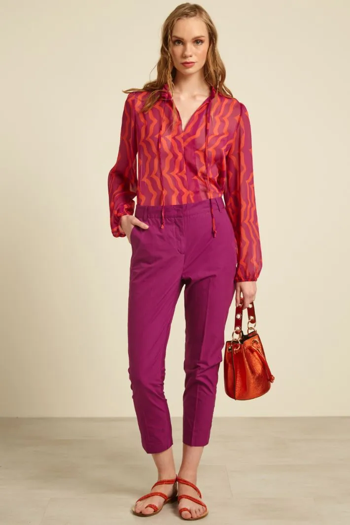 Pantaloni a sigaretta in cotone