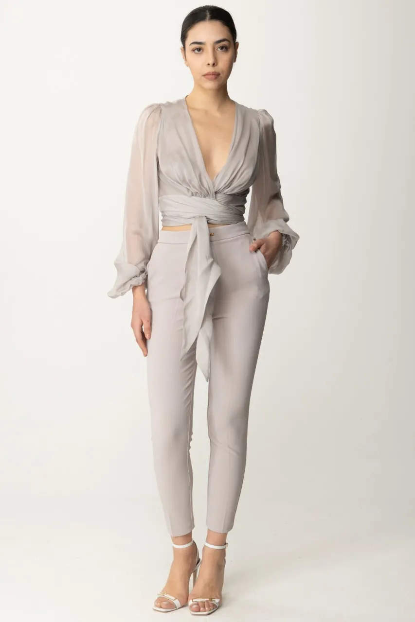 Pantaloni alla caviglia con morsetto Perla