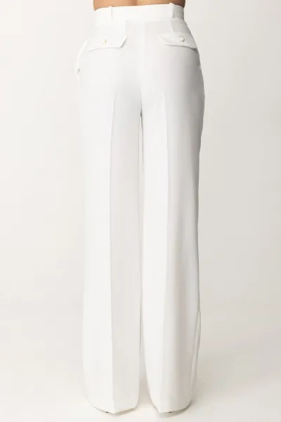 Pantaloni con charm logo Avorio