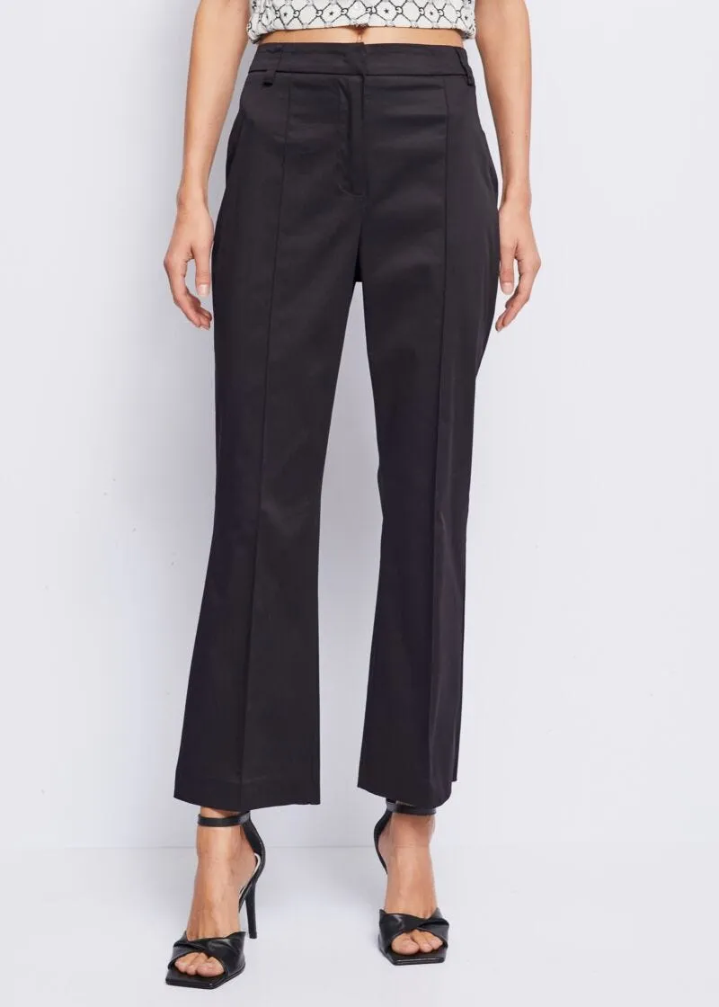 Pantaloni flare in cotone stretch