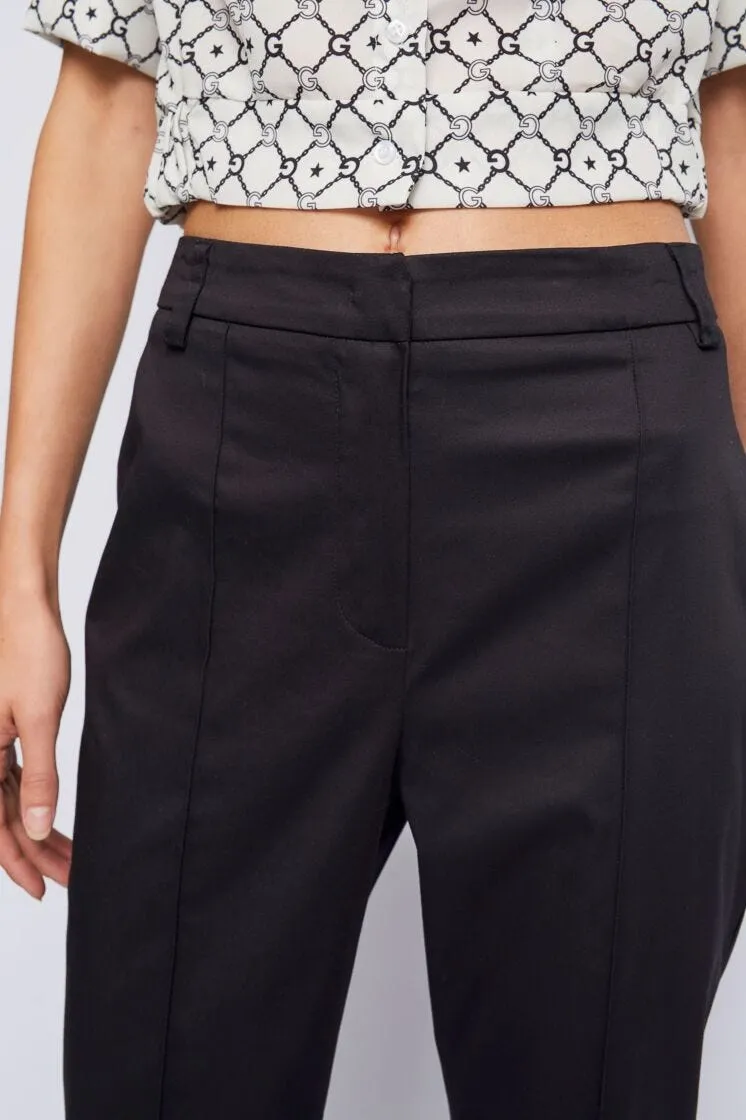 Pantaloni flare in cotone stretch
