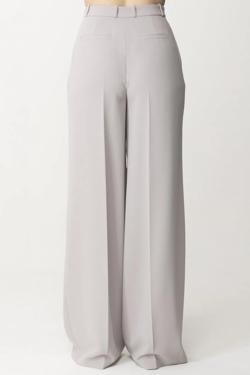 Pantaloni gamba dritta con piega Perla