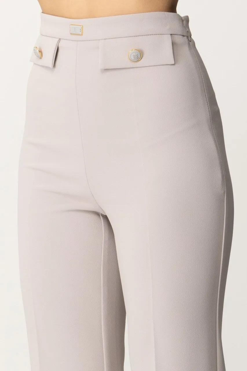 Pantaloni svasati con patte logate in vita Perla