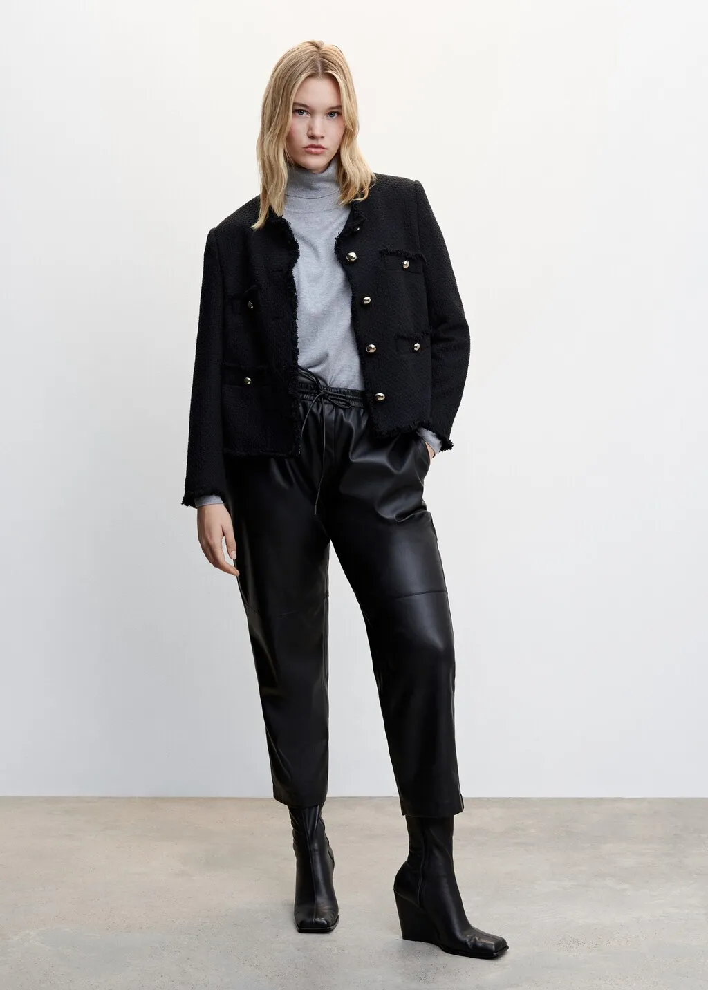 Pantaloni vita elasticizzata similpelle