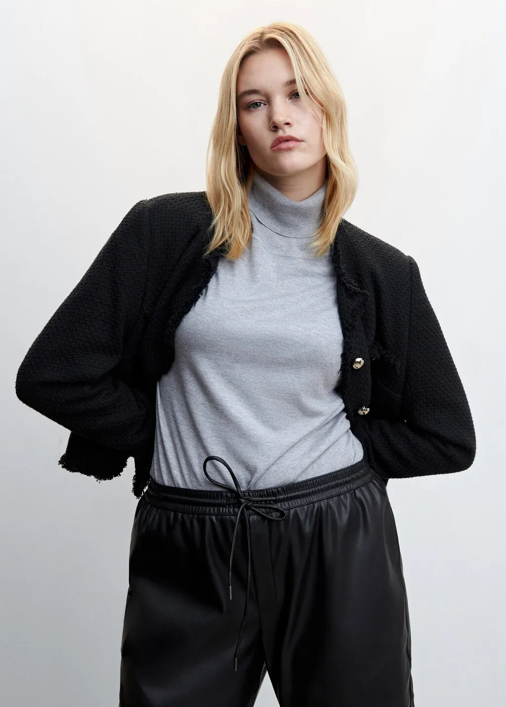 Pantaloni vita elasticizzata similpelle