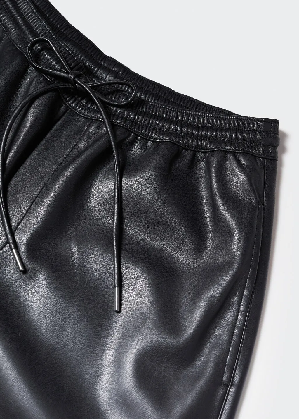 Pantaloni vita elasticizzata similpelle