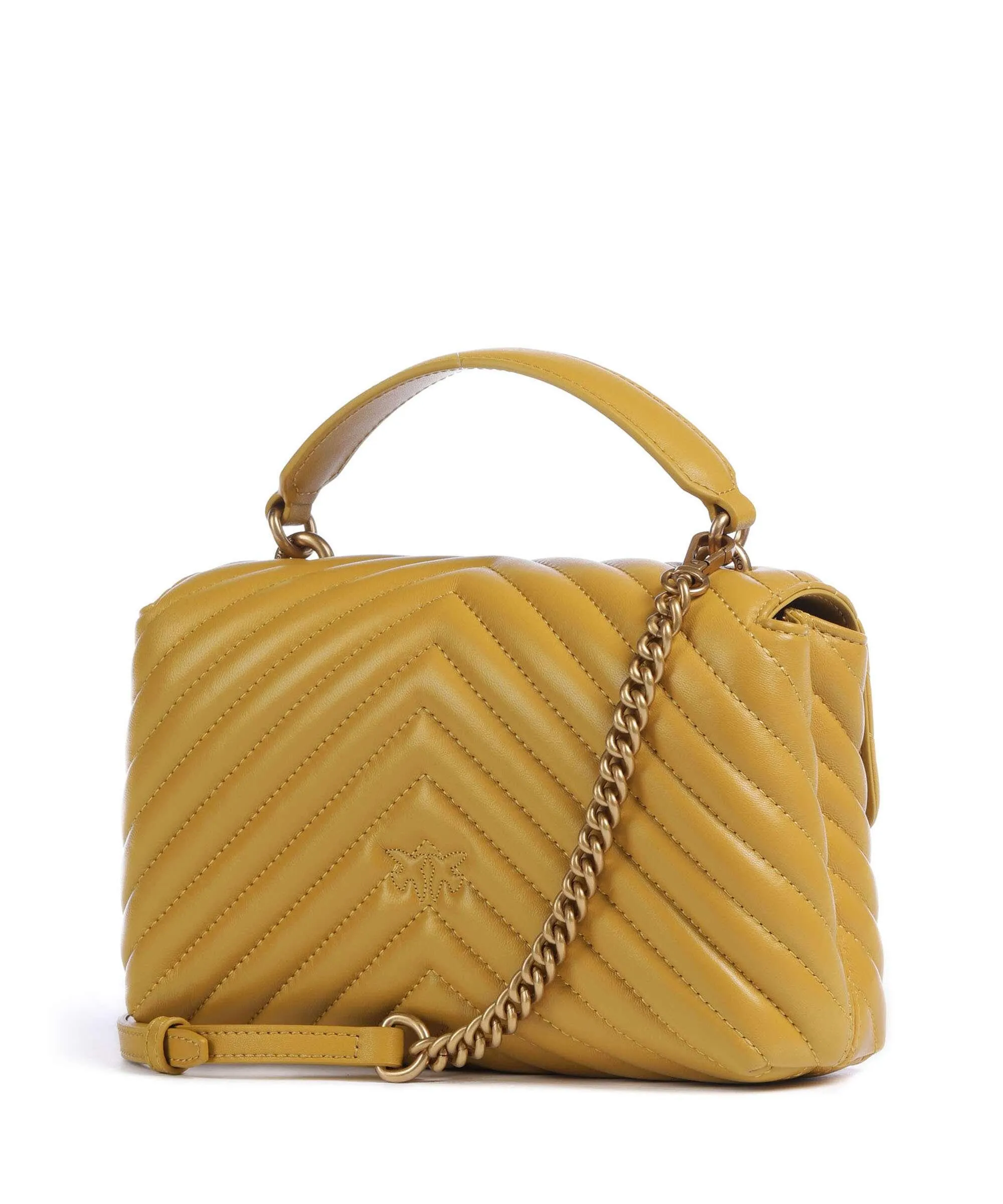 Pinko Love Lady Puff Mini Borsa a tracolla pelle di pecora giallo senape  