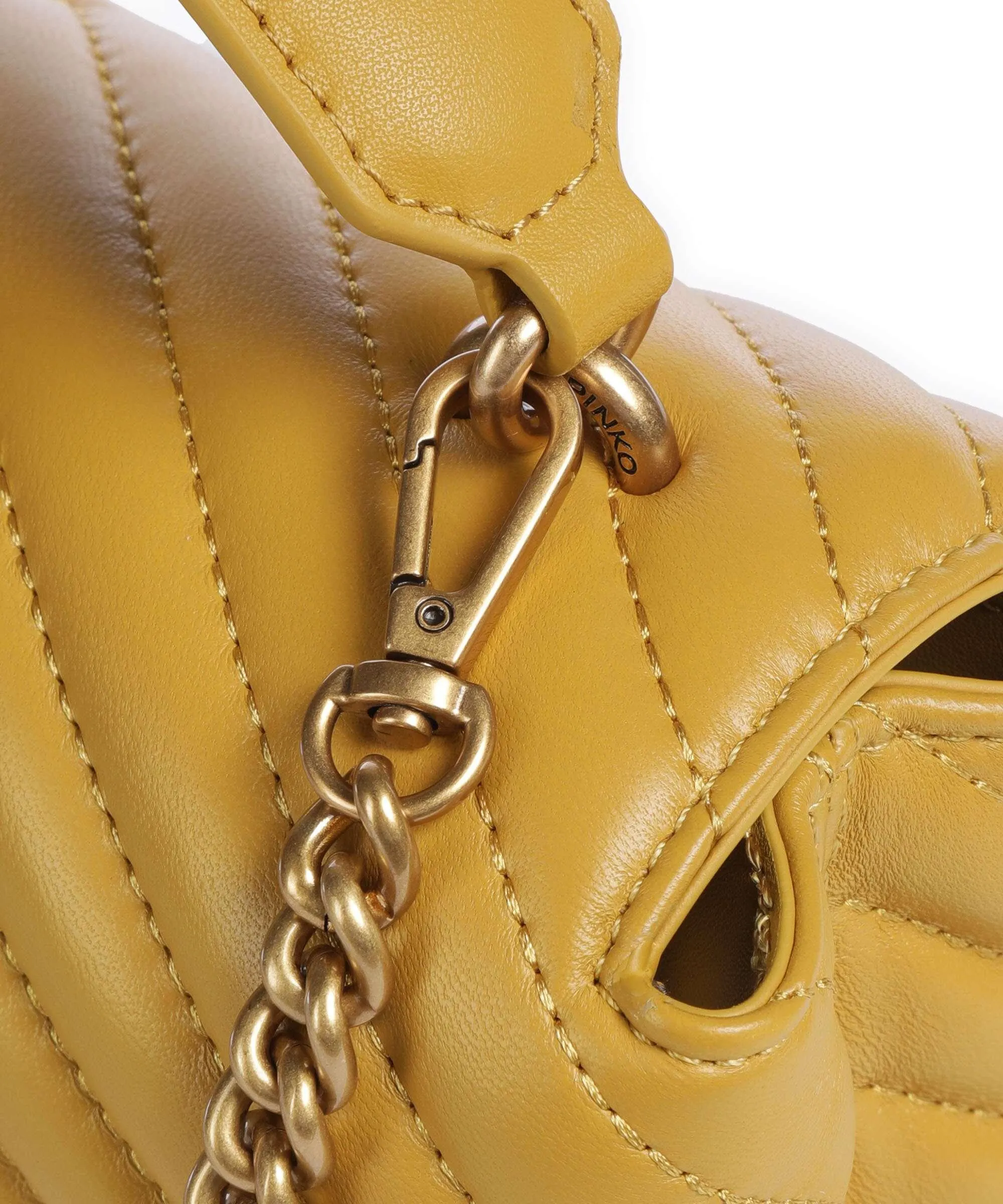  Pinko Love Lady Puff Mini Borsa a tracolla pelle di pecora giallo senape  