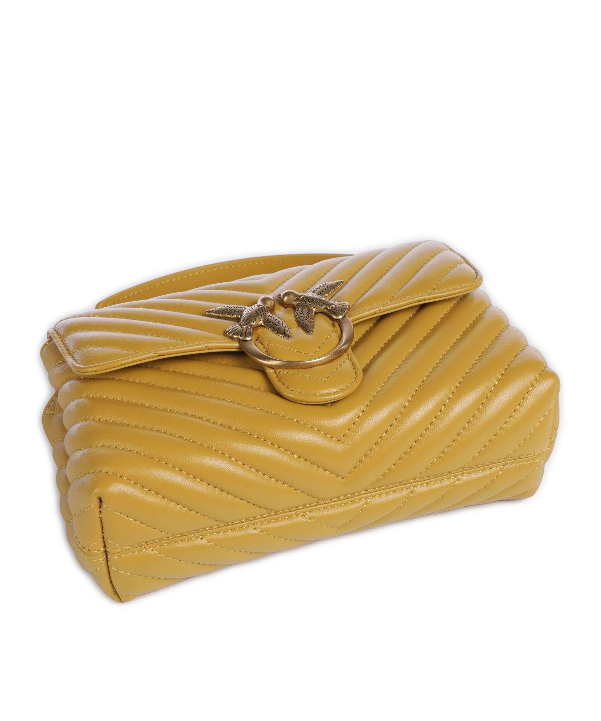  Pinko Love Lady Puff Mini Borsa a tracolla pelle di pecora giallo senape  
