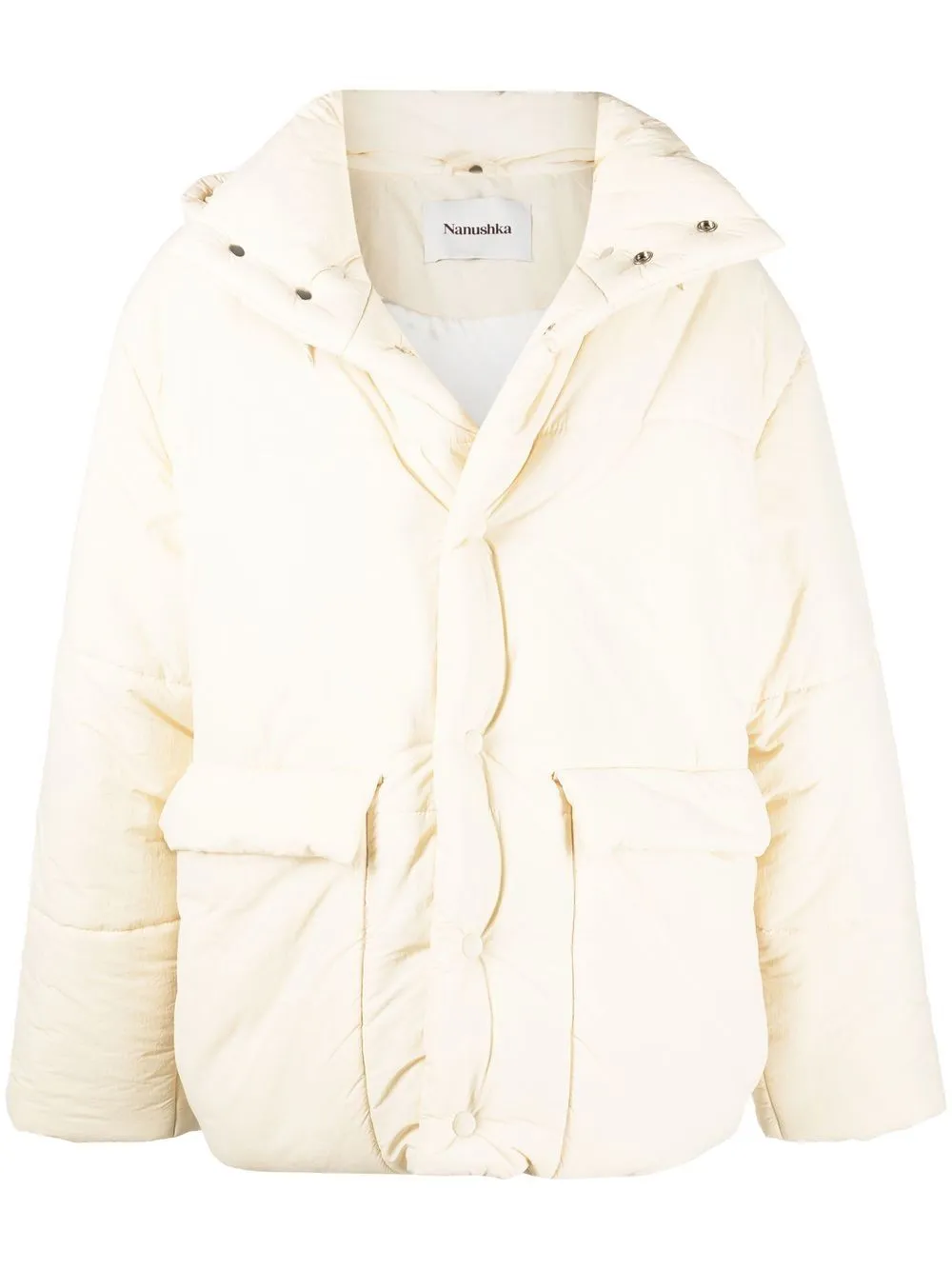 Piumino con tasche corto in beige - uomo
